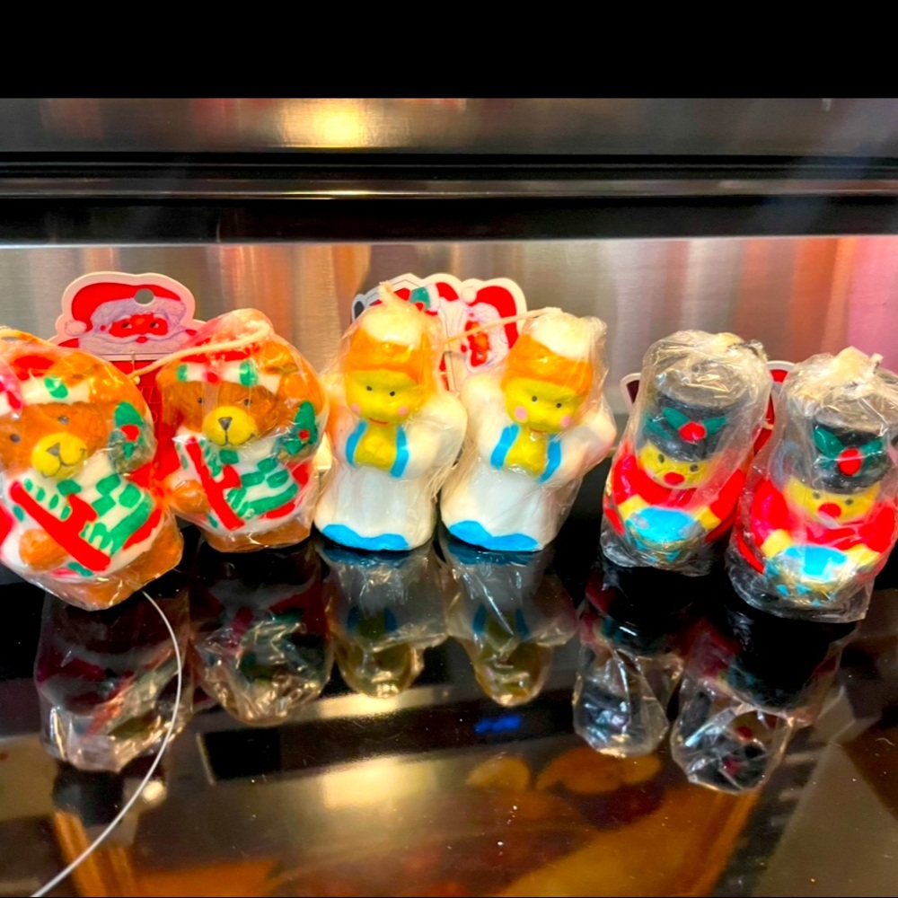 NWT Rare-vintage-1996 Magic Creations-Christmas Candles-Lot of 6